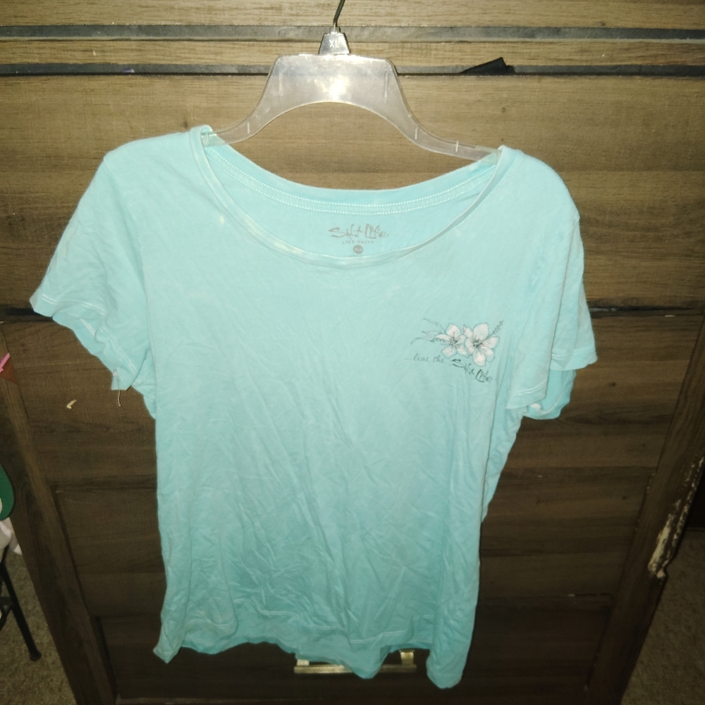 SALTY LIFE graphic Scoop Neck T-shirt XL